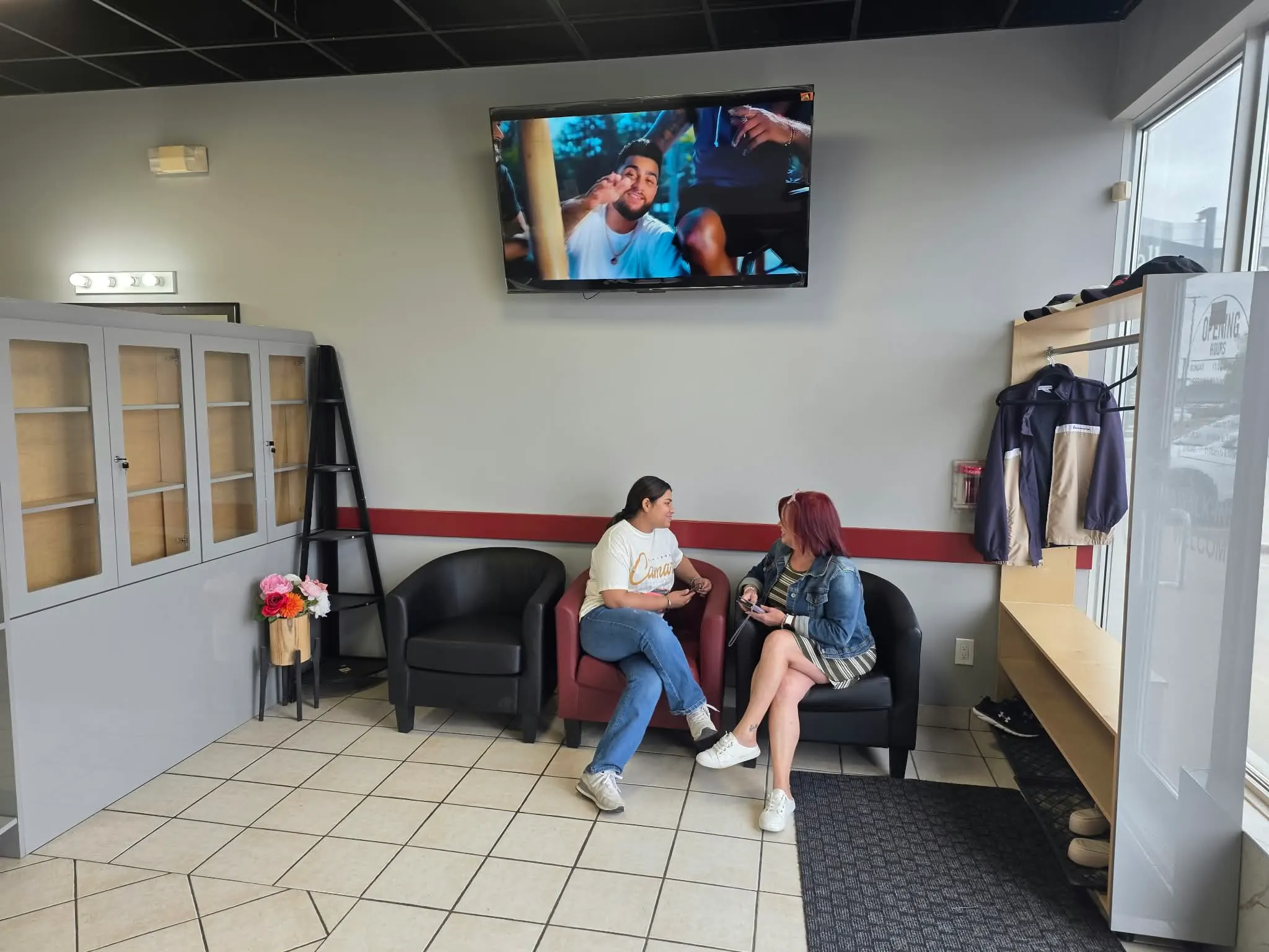 Waiting area inside Touch & Shine Beauty Hair Salon