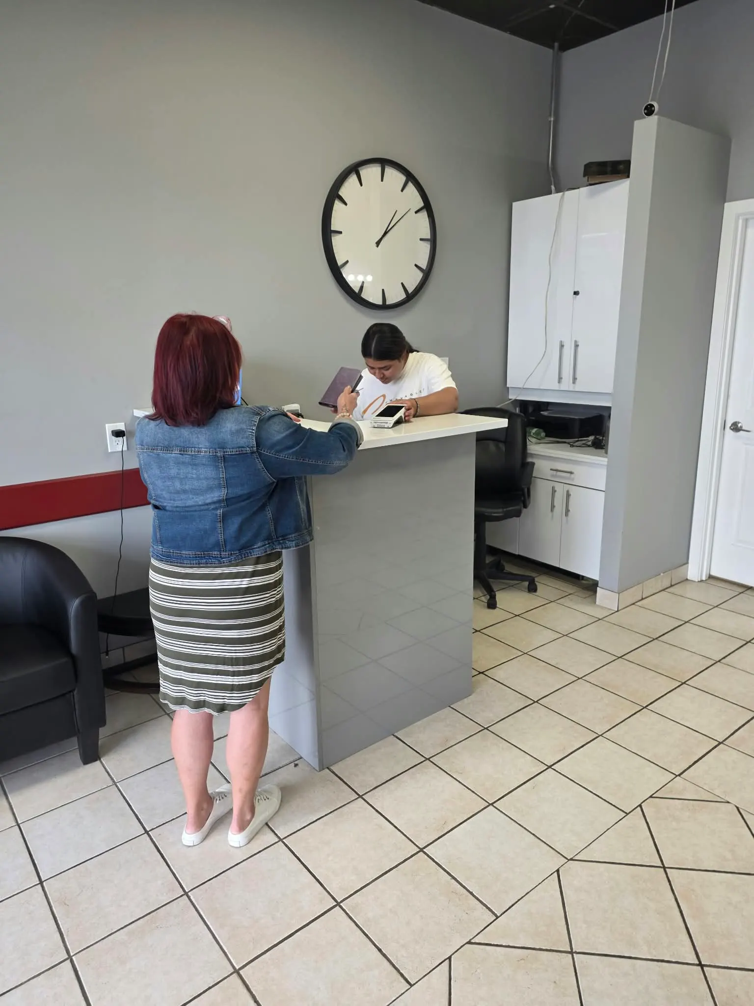 Reception desk inside Touch & Shine Beauty Hair Salon